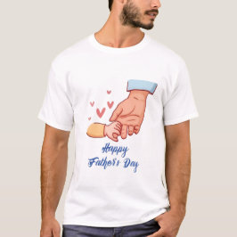 シンプルな手をつなぐ初めての父の日Tシャツ Tシャツ
