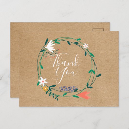 シンプルな手作りの花のガーランドのお店から、心からの感謝を込めて ポストカード (正面/裏面)