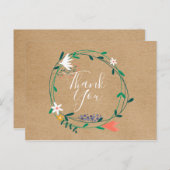 シンプルな手作りの花のガーランドのビジネス感謝カード ポストカード (正面/裏面)