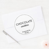 シンプルな手作りクッキーのヴィンテージ モダン ラスティック ラウンドシール (封筒)