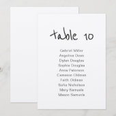 シンプルな手作りテーブルナンバーと席次表 招待状 (正面/裏面)