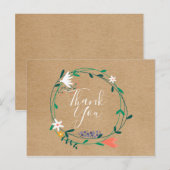 シンプルな手作り感のある花のガーランドのビジネス感謝カード ポストカード (正面/裏面)