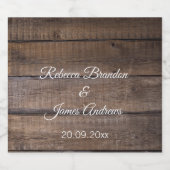 シンプルな手作り木製結婚式スパークリングワインボトルラベル スパークリングワインラベル (シングルラベル)