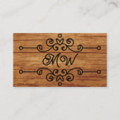 シンプルな手作り木製装飾イニシャル ヴィンテージ レトロ 名刺 (正面)