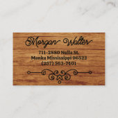 シンプルな手作り木製装飾イニシャル ヴィンテージ レトロ 名刺 (裏面)