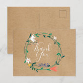 シンプルな手作り花ガーランドのビジネス感謝カード ポストカード (正面/裏面)