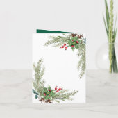 シンプルな手描きの松の wreath のあるボタニカルなホリデーカード シーズンカード (裏面)