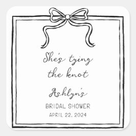 シンプルな手描きの「彼女は結婚する」ステッカー スクエアシール