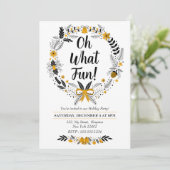 シンプルな手描きの Oh What Fun クリスマスパーティー シーズンカード (スタンド正面)