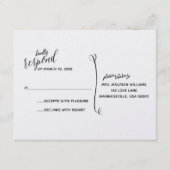 シンプルな手描きRSVPカード 招待状 (正面)