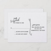 シンプルな手描きRSVPカード 招待状 (正面/裏面)