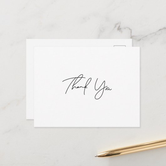 シンプルな手書きのお礼ポストカード ポストカード (正面/裏面インサイチュ)