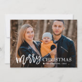 シンプルな手書きのハートのメリークリスマス2枚の写真 シーズンカード (正面)