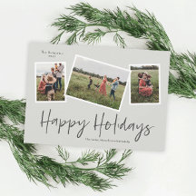 シンプルな手書きのホリデーシーズン3枚の写真コラージュ