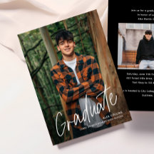 シンプルな手書きのモダンな写真 卒業