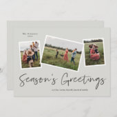 シンプルな手書きの季節の挨拶カード3枚の写真 シーズンカード (正面/裏面)