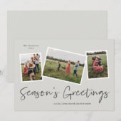 シンプルな手書きの季節の挨拶3枚写真 シーズンカード (正面/裏面)