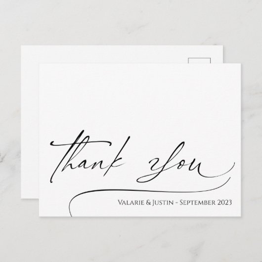 シンプルな手書きの感謝のポストカード ポストカード (正面/裏面)