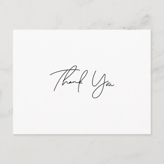 シンプルな手書きの感謝のポストカード ポストカード (正面)