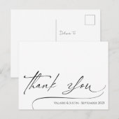 シンプルな手書きの感謝はがき ポストカード (正面/裏面)