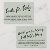 シンプルな手書きの本の依頼カード 賢くておしゃれ エンクロージャーカード (正面/裏面)