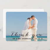 シンプルな手書きの結婚式のサンキューカード サンキューカード (正面/裏面)