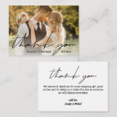 シンプルな手書きの結婚式の写真　ありがとうございます ノートカード (正面/裏面)