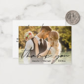 シンプルな手書きの結婚式の写真　ありがとう ノートカード (正面/裏面インサイチュ)