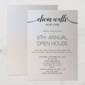 シンプルな手書きカリグラフィー シャイマーリー シルバー 招待状 (正面/裏面)