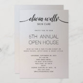 シンプルな手書きカリグラフィー シャイマー シルバー 招待状 (正面/裏面)