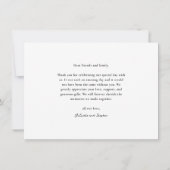 シンプルな手書きスクリプトの3枚の写真の結婚式 サンキューカード (裏面)