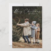 シンプルな手書きスクリプト写真クリスマス シーズンカード (正面)