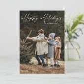 シンプルな手書きスクリプト写真 幸せな シーズンカード (スタンド正面)