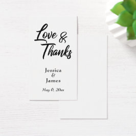 シンプルな手書きフォントのタイポグラフィー Love & Thanks ウェディングカード