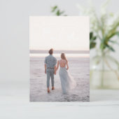 シンプルな手書きレタリング ウェディング サンクス カード (スタンド正面)