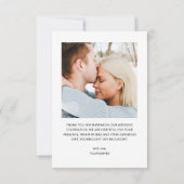 シンプルな手書きレタリング ウェディング サンクス カード (裏面)