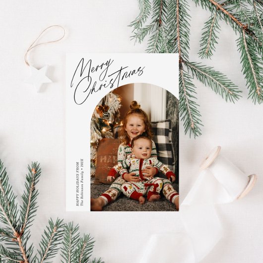 シンプルな手書き風のクリスマスアーチ シーズンカード