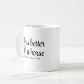 シンプルな手書き風の馬モチーフカスタムデザイン コーヒーマグカップ (正面左)