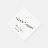 シンプルな手書き風エンゲージメントパーティーペーパーカスタム スタンダードカクテルナプキン (角)