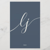 シンプルな手書き風 カスタマイズステーショナリー ネイビー アイボリー 便箋 (裏面)