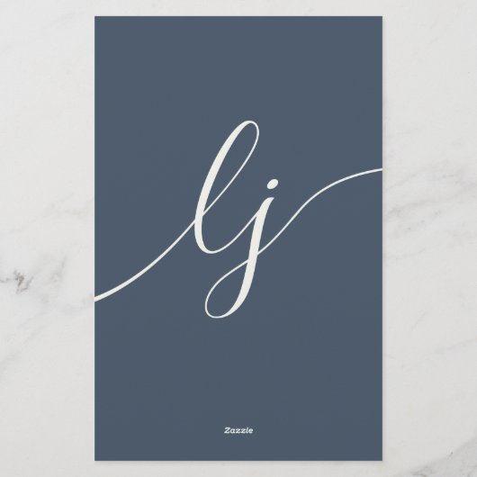 シンプルな手書き風 カスタマイズステーショナリー ネイビー アイボリー 便箋 (裏面)