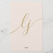 シンプルな手書き風 カスタマイズ ステーショナリー ブラッシュゴールド (裏面)