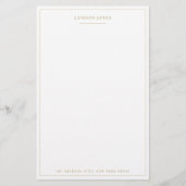 シンプルな手書き風 カスタマイズ ステーショナリー ブラッシュゴールド (正面)