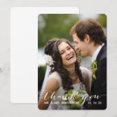 シンプルな手書き|の結婚の写真のサンキューカード サンキューカード (正面/裏面)
