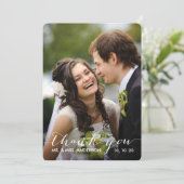 シンプルな手書き|の結婚の写真のサンキューカード サンキューカード (スタンド正面)