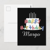 シンプルな手書き 誕生日おめでとう ポストカード (正面/裏面)