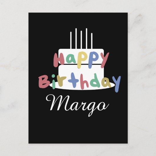 シンプルな手書き 誕生日おめでとう ポストカード (正面)