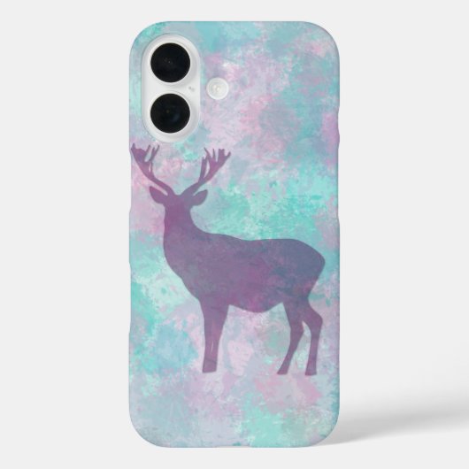 シンプルな抽象的な冬の鹿のシルエット かわいいパステルカラー Case-Mate iPhoneケース (裏面)