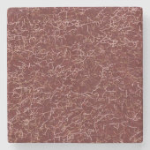 シンプルな抽象糸アート 赤 パターン ストーンコースター (正面)