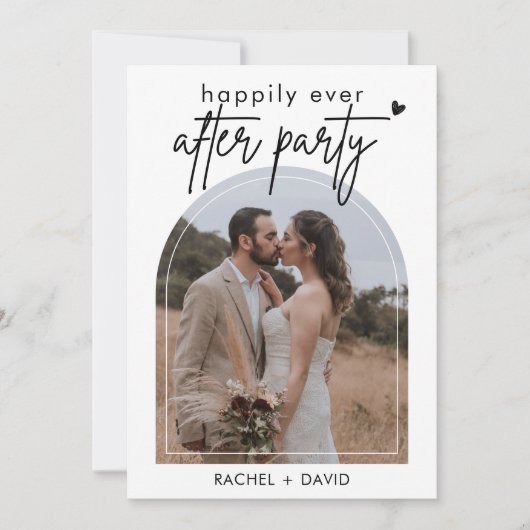 シンプルな挙式後のフォトウェディングパーティー 招待状 (正面)